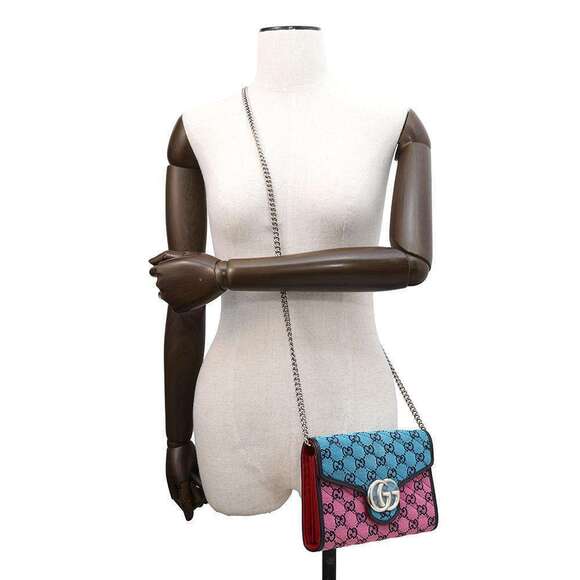 Gucci GG Marmont Chain Wallet Canvas Double G - Picture 4 of 9